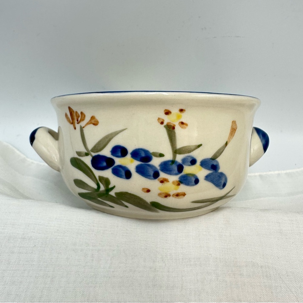 Cisco Torrance China Small Handled Soup Bowl Hand Painted Stoneware